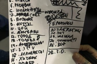 Сет-лист трёхчасового концерта в клубе «Ласточка»