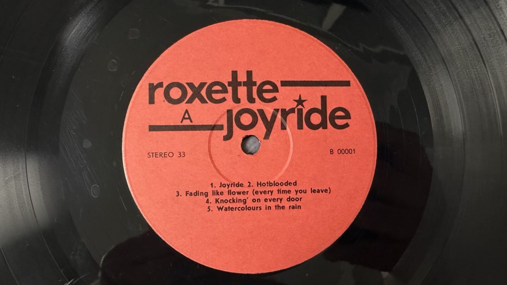 Roxette — Joyride — лейбл 1