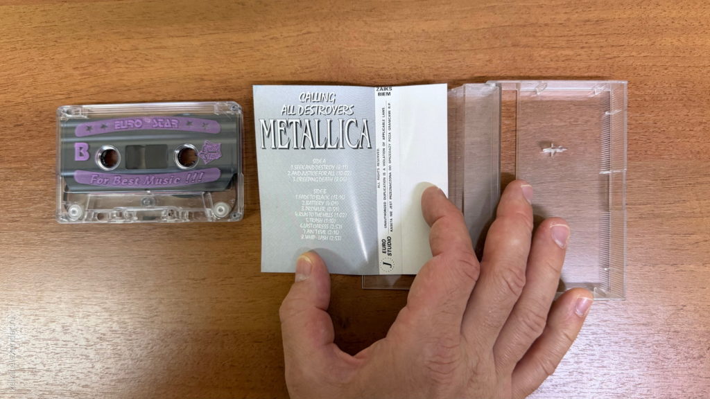 Metallica — Calling All Destroyers — кассета сторона B и вкладка